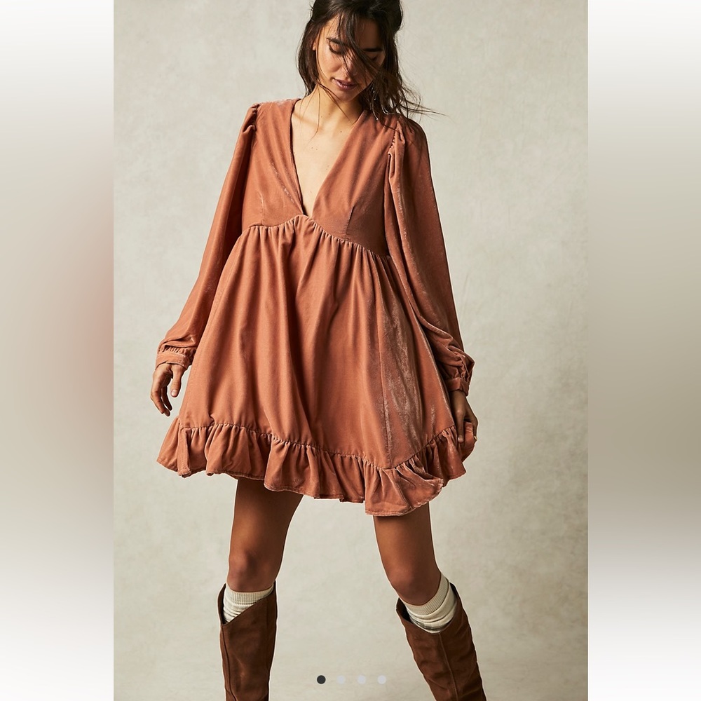 Free People Estella Velvet Mini Dress